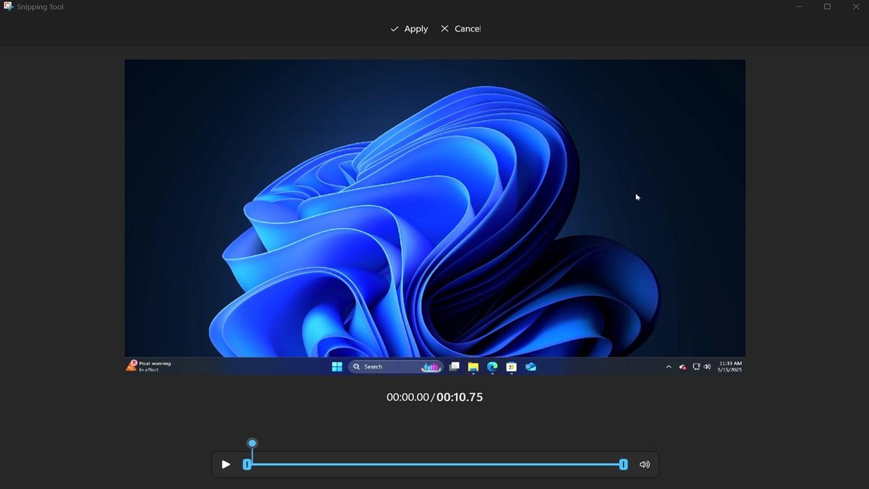 微软对Windows 11的截图工具进行升级：简化剪辑、录制和表格提取功能